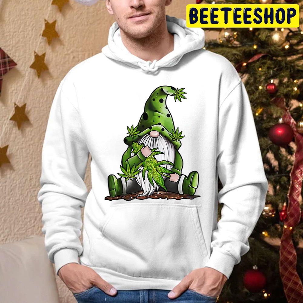 Gnome Weed Green Cannabis Gnome Xmas Lover Trending Unisex Hoodie