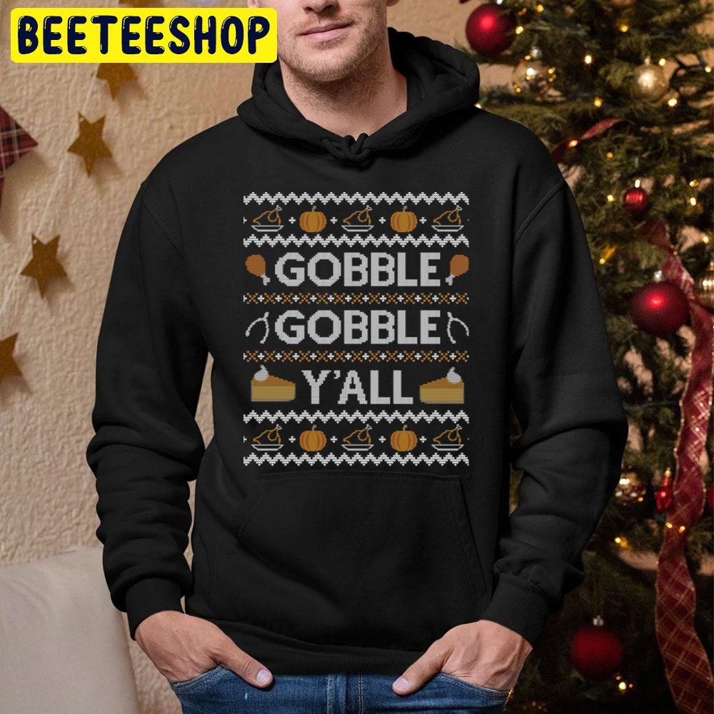 Gobble Gobble Yall Thanksgiving Knit Pattern Trending Unisex Hoodie