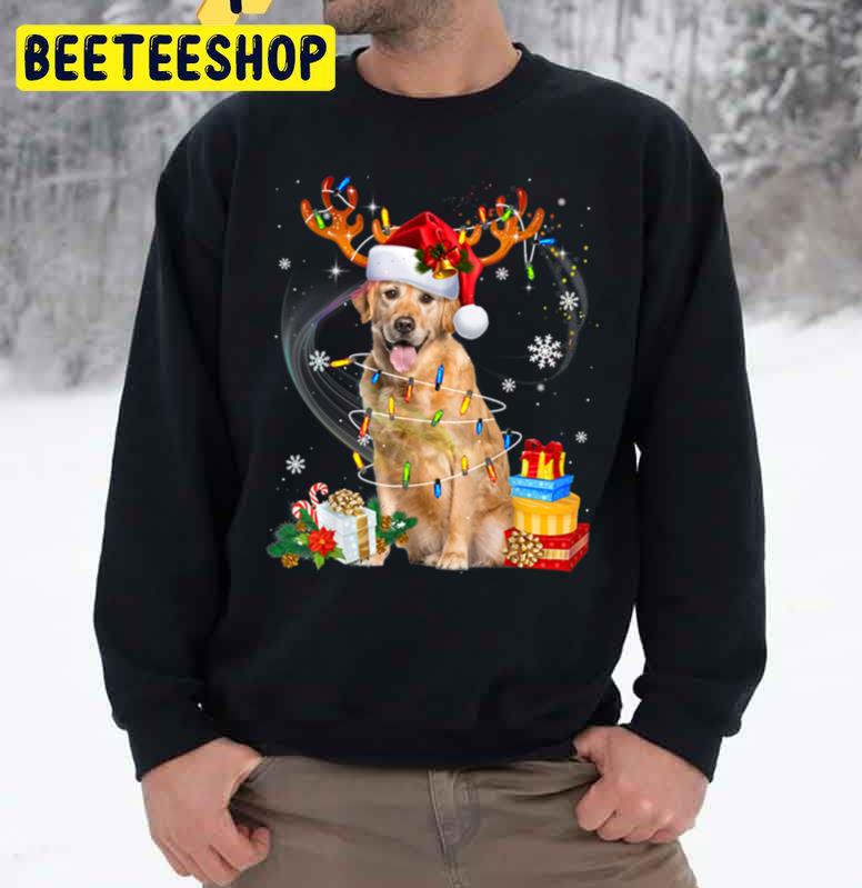 Golden Retriever Reindeer Christmas Funny Dog Xmas Trending Unisex Sweatshirt