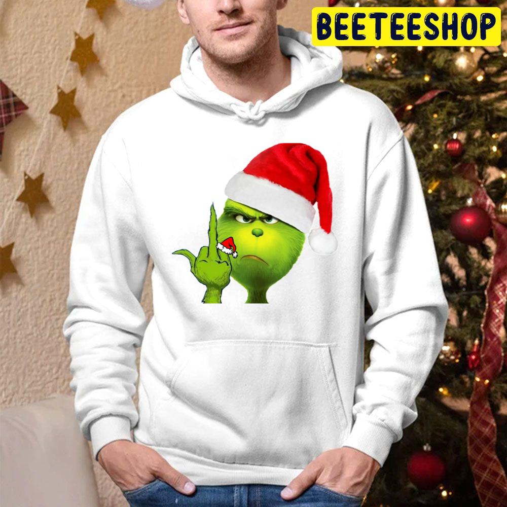 Grinch X Middle Finger Christmas Trending Unisex Hoodie