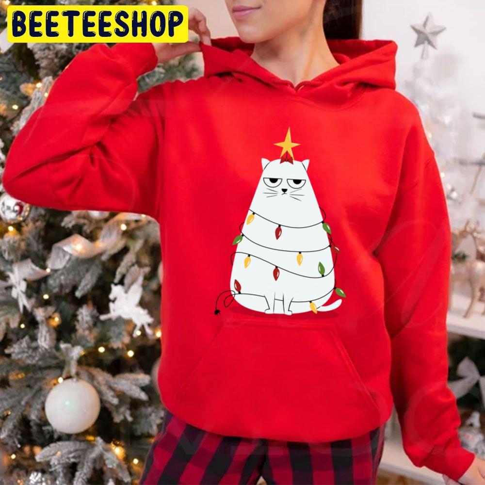 Grumpy Christmas Cat Trending Unisex Hoodie