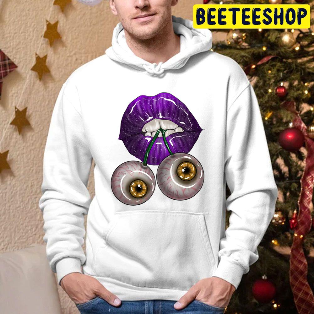 Halloween Eyeballs Purple Lip Trending Unisex Hoodie