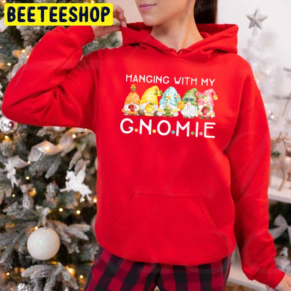 Hanging With My Gnomies Funny Gnome Friend Fruit Trending Unisex Hoodie