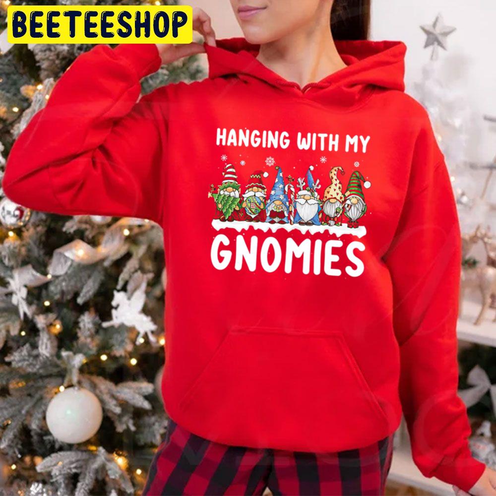 Hanging With My Gnomies Gnome Christmas Trending Unisex Hoodie