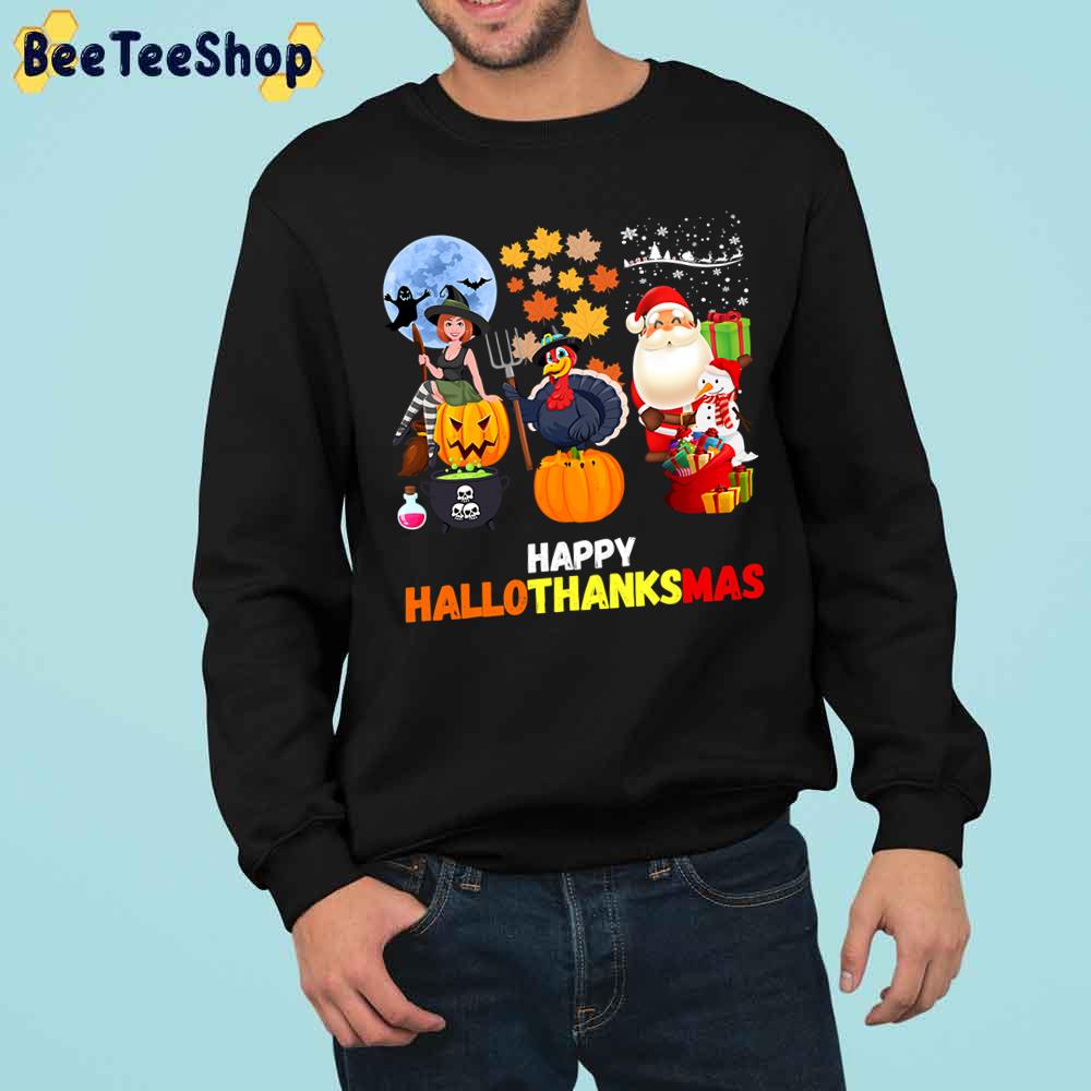 Happy Hallothanksmas Funny Time Trending Unisex Sweatshirt