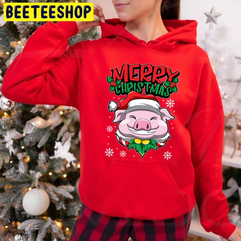 Happy Pig Merry Christmas Trending Unisex Hoodie