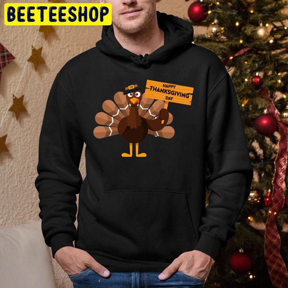 Happy Thanksgiving Day With Turkey Trending Unisex Hoodie