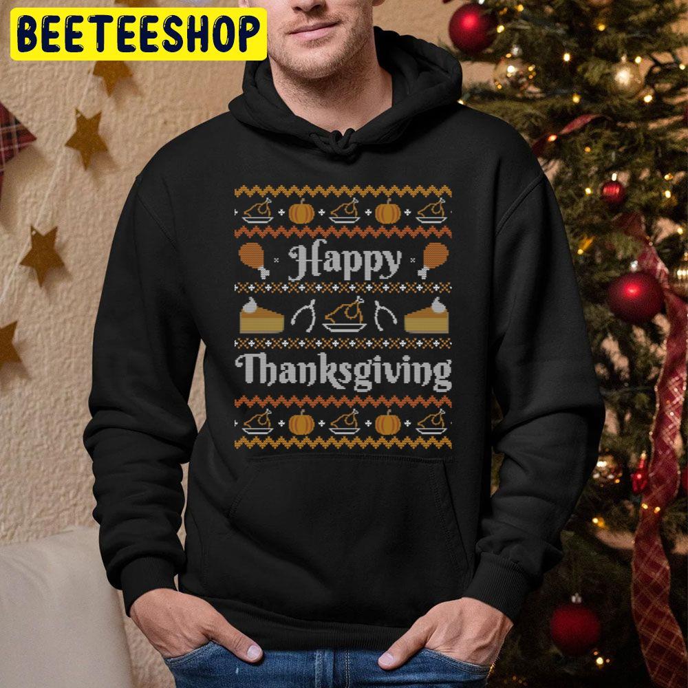 Happy Thanksgiving Knit Pattern Trending Unisex Hoodie