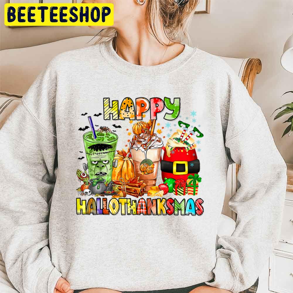 Happy Thanksgiving Xmas Coffee Crem Latte Thanksgiving Trending Unisex Sweatshirt