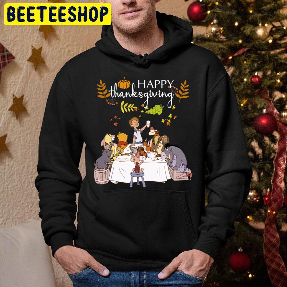 Happy Time Of Winnie The Pooh And Friends Happy Thanksgiving Trending Unisex Hoodie