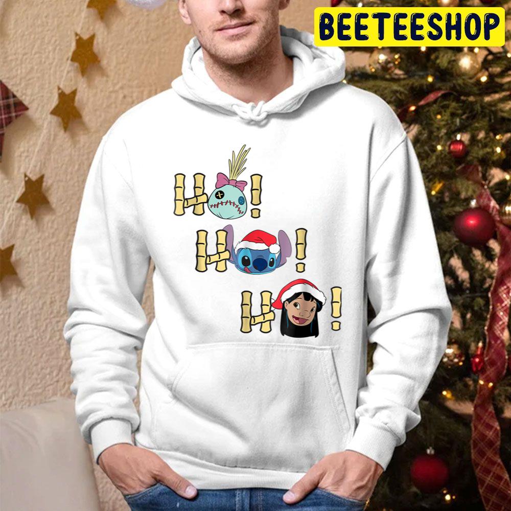 Ho Ho Ho Christmas Holiday Lilo And Stitch Trending Unisex Hoodie