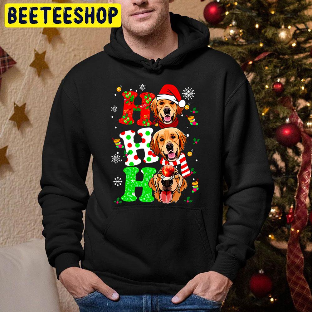 Ho Ho Ho Golden Retriever Christmas Trending Unisex Hoodie