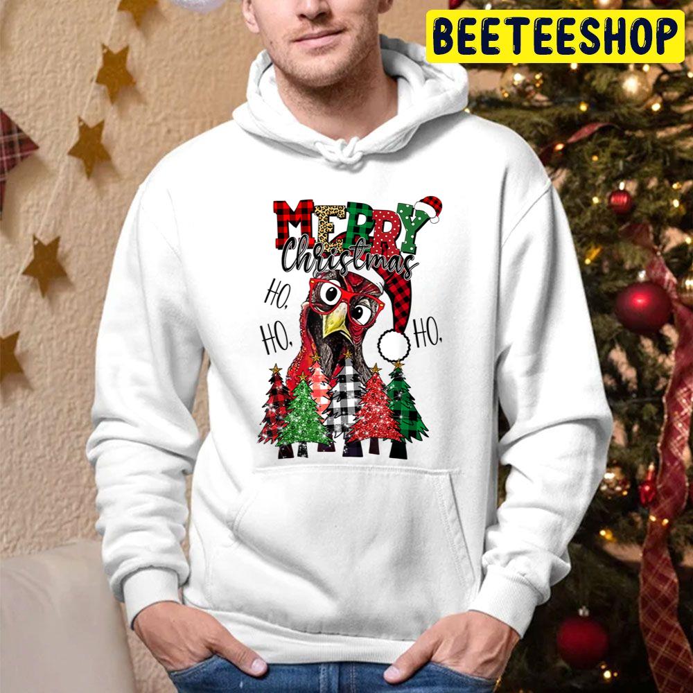 Ho Ho Ho Merry Christmas Chicken Lover Farmer Xmas Tree Trending Unisex Hoodie