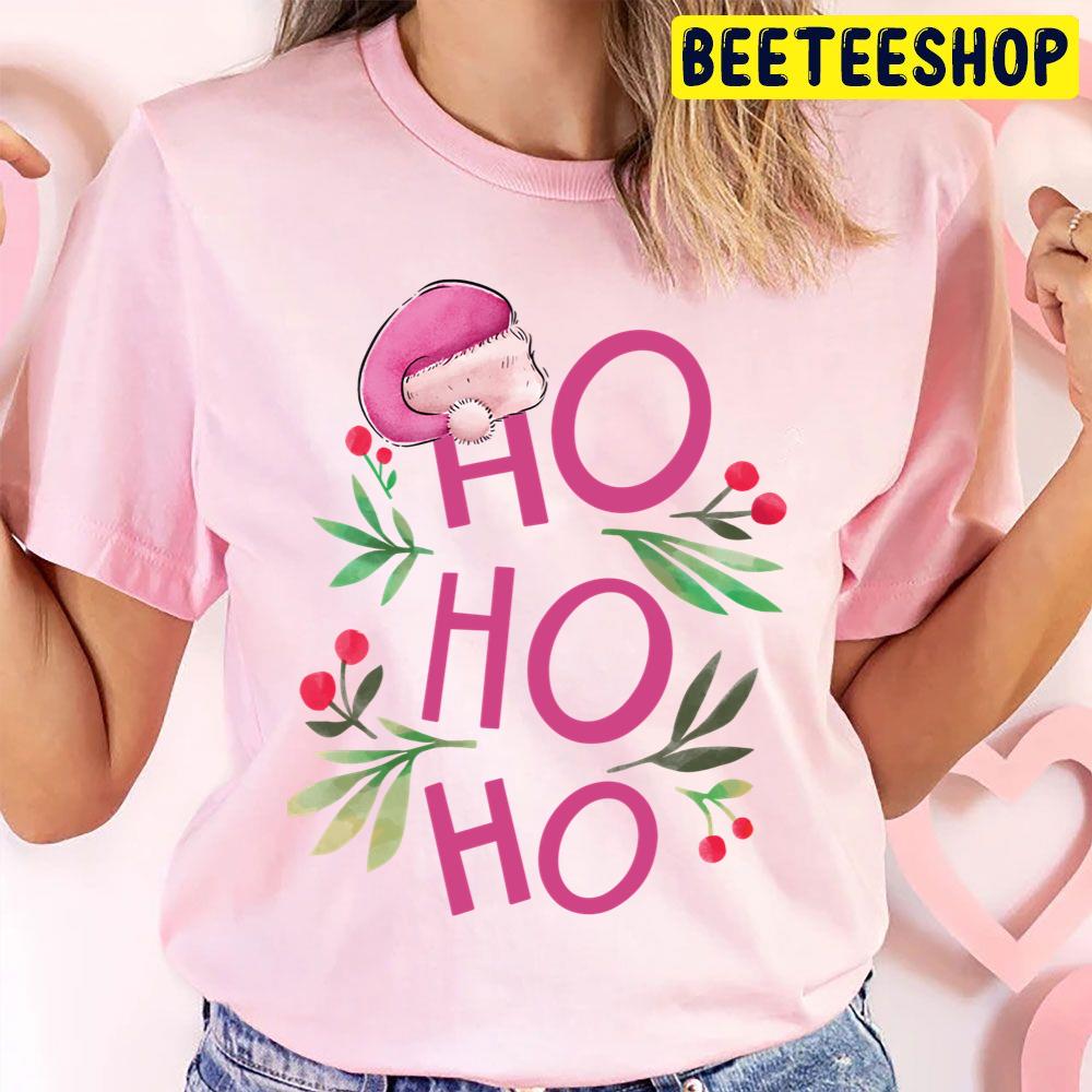 Ho Ho Ho Retro Vintage Pink Santa Claus Christmas Trending Unisex T Shirt