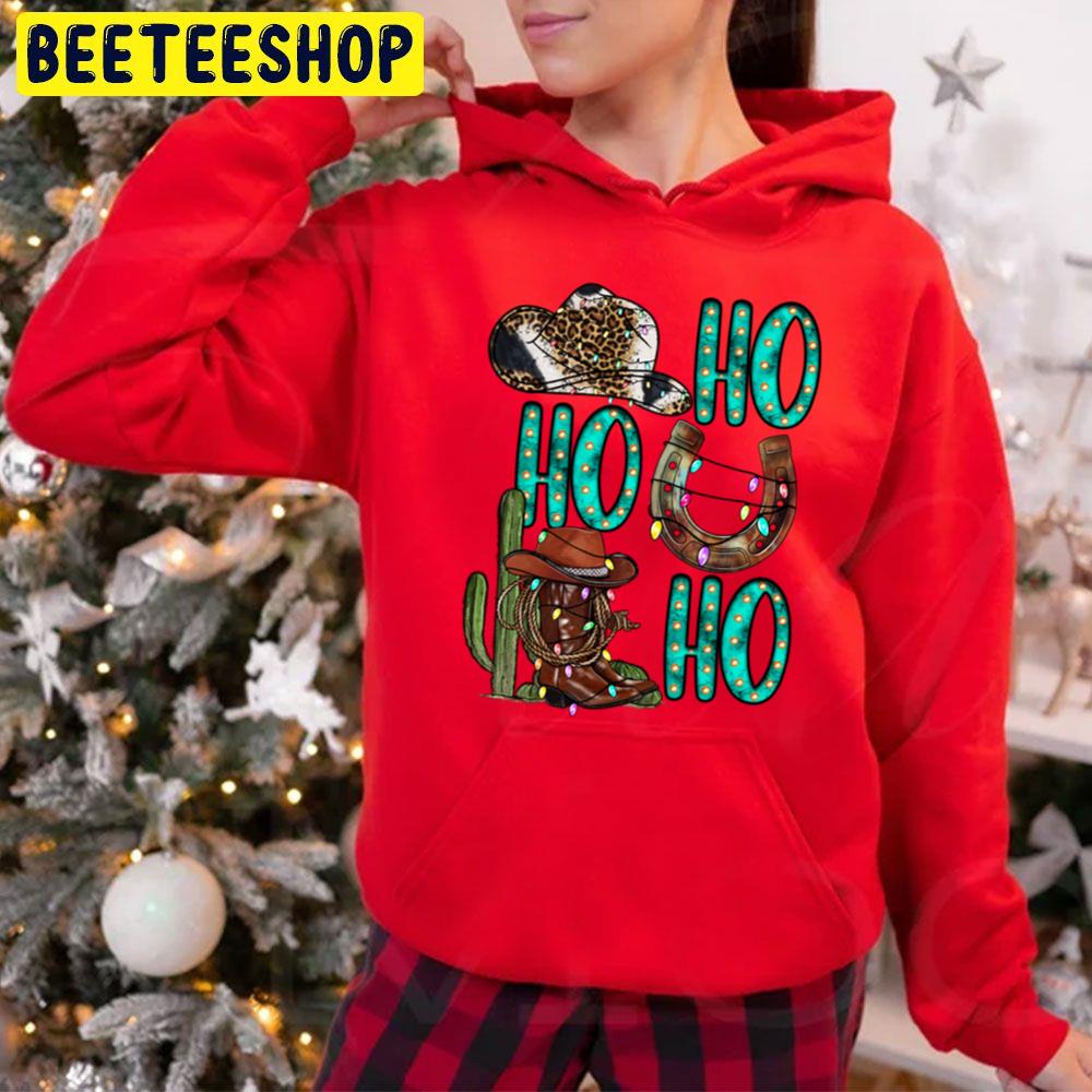 Ho Ho Ho Western Christmas Trending Unisex Hoodie