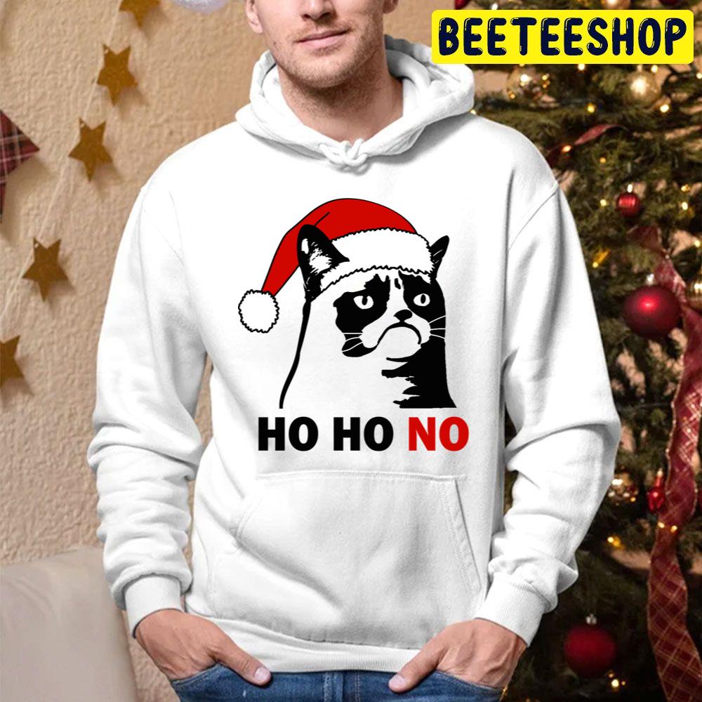 Ho Ho No Cat Christmas Funny Trending Unisex Hoodie