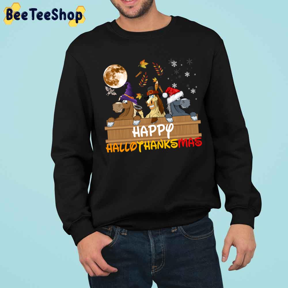 Horse Happy Hallothanksmas Trending Unisex Sweatshirt