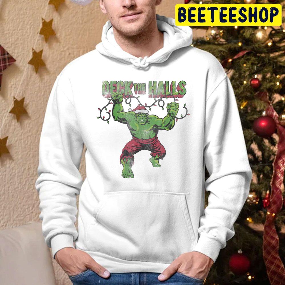 Huk Deck The Halls Portrait Christmas Trending Unisex Hoodie