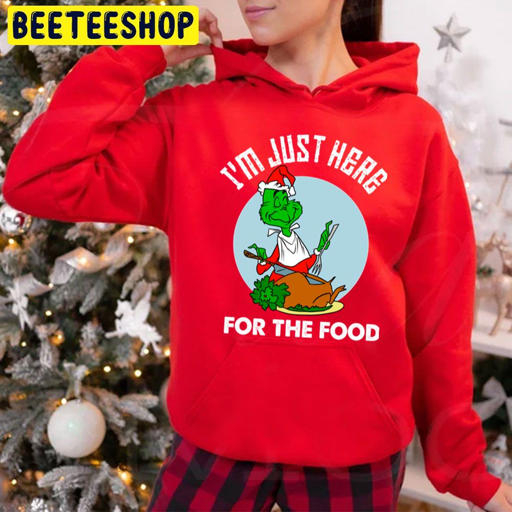 I’m Just Here For The Food Grinch Christmas Trending Unisex Hoodie