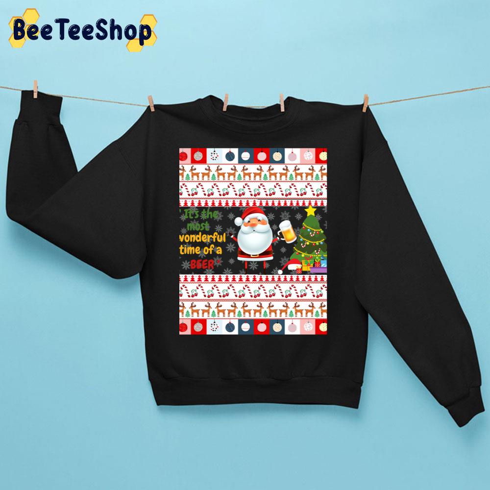 It’s The Most Wonderful Time Of A Beer Funny Santa Christmas Trending Unisex Sweatshirt