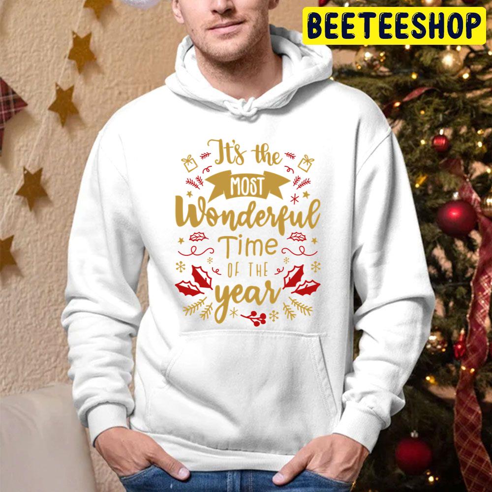 It’s The Most Wonderful Time Of The Year Christmas Time Red And Gold Tone Trending Unisex Hoodie