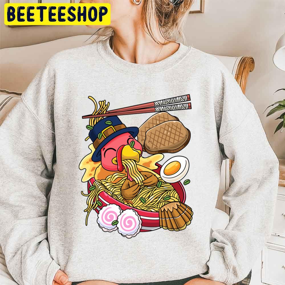 Kawaii Turkey Thanksgiving Ramen Noodles Japanese Trending Unisex Sweatshirt