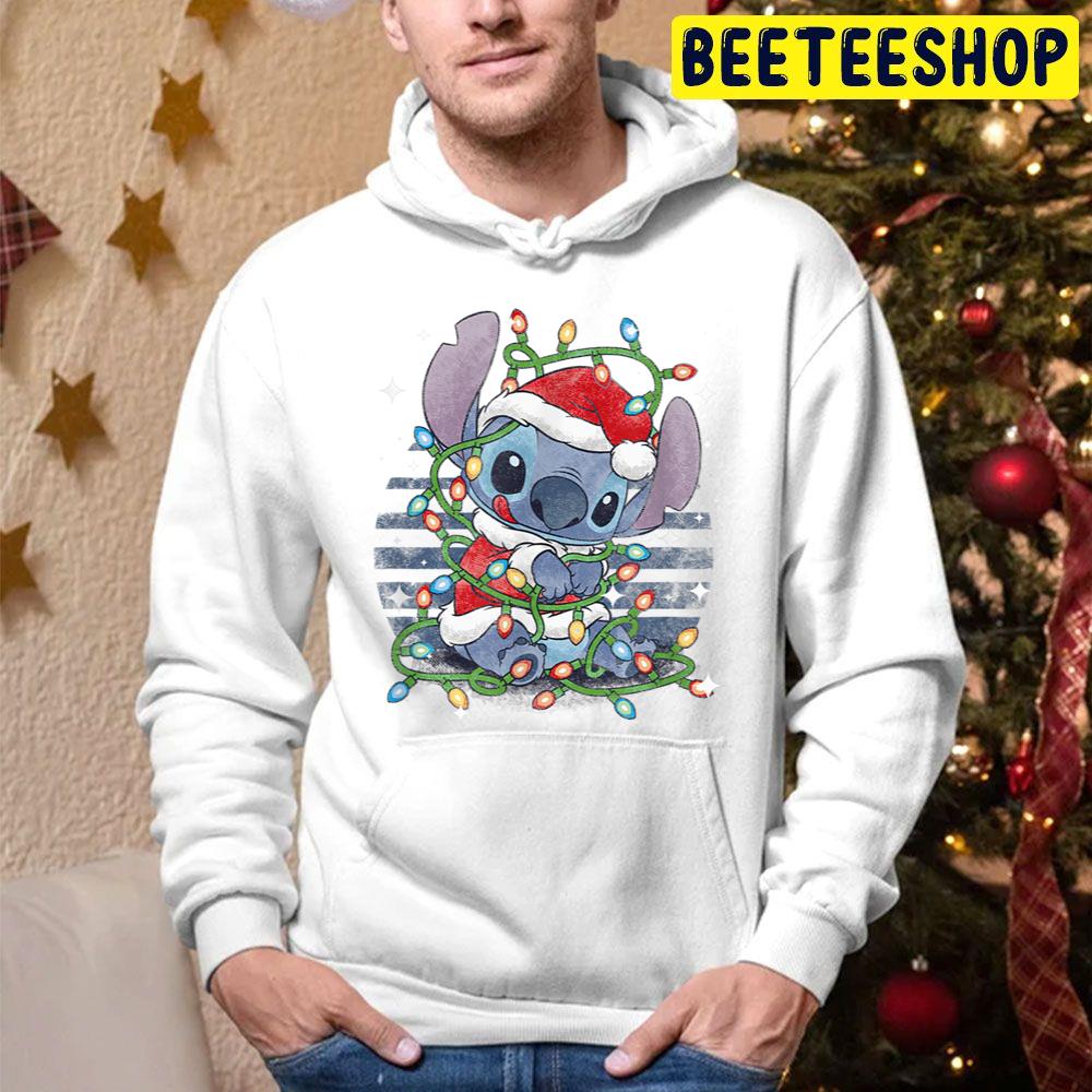 Lil And Stitch Christmas Lights Trending Unisex Hoodie