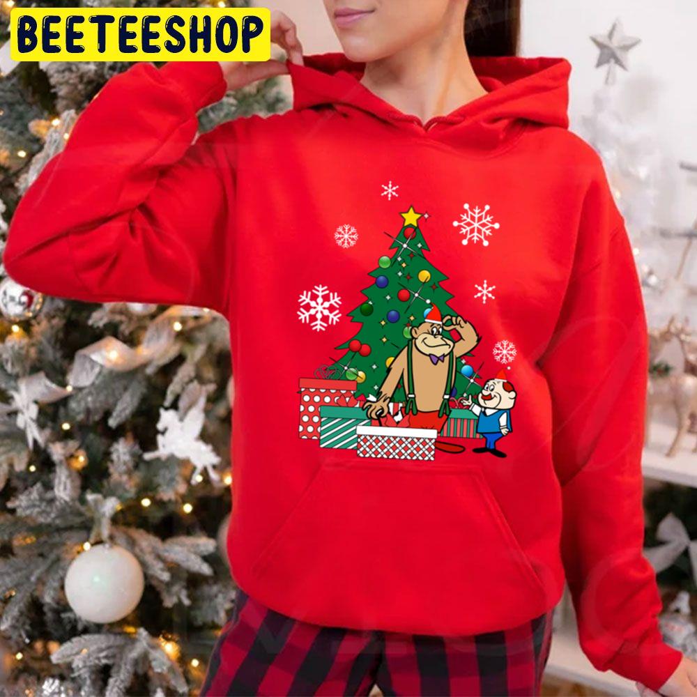 Magilla Gorilla And Mr Peebles Around The Christmas Tree Trending Unisex Hoodie