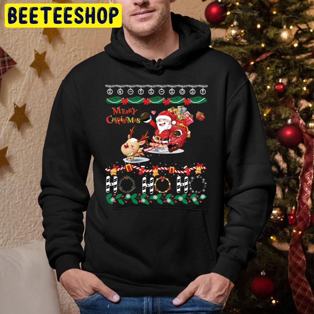 Merry Christmas Lovely Santa Claus Reindeer Ho Ho Ho Trending Unisex Hoodie