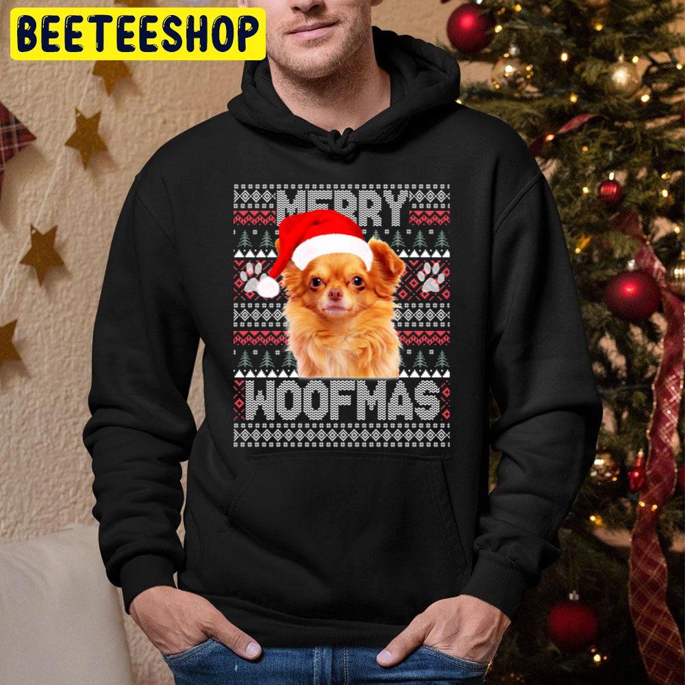 Merry Woofmas Cute Chihuahua With Santa Hat Christmas Trending Unisex Hoodie