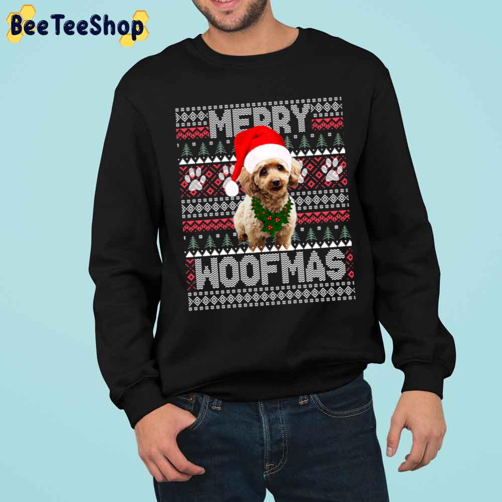 Merry Woofmas Cute Poodle With Santa Hat Christmas Trending Unisex Sweatshirt