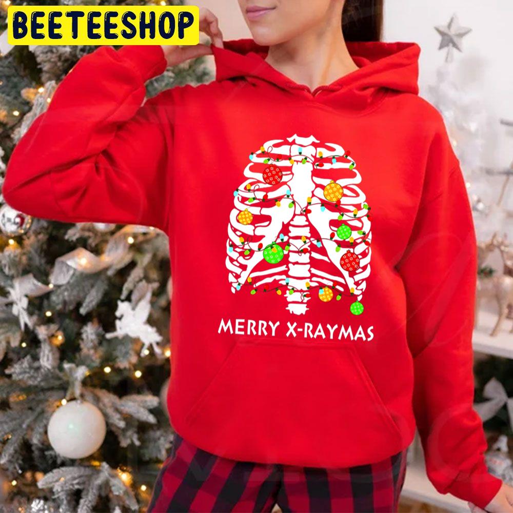 Merry X Raymas Christmas Skeleton Trending Unisex Hoodie