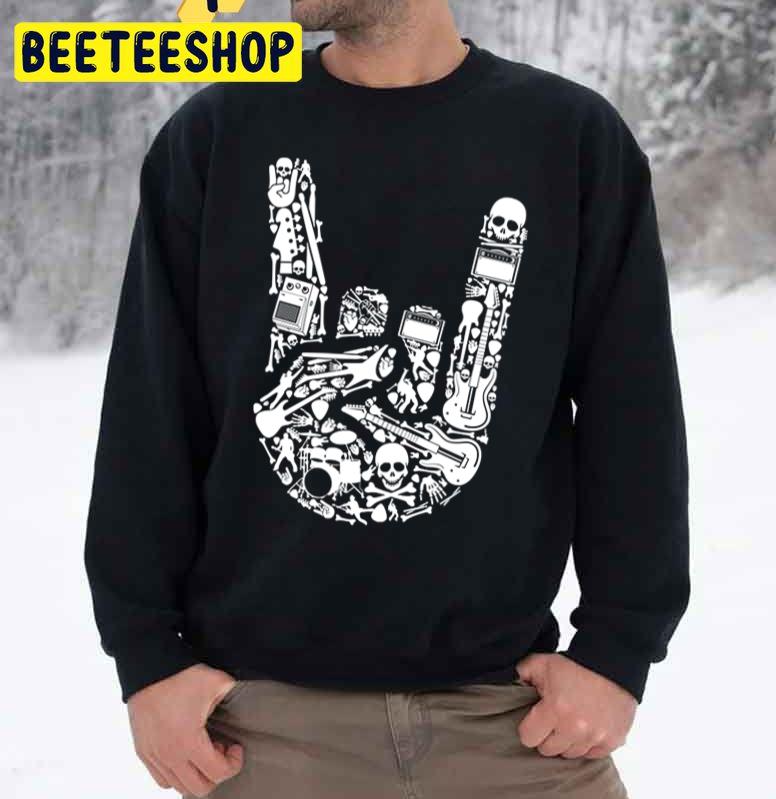 Metal Rock Music Hand Illustration Trending Unisex Sweatshirt