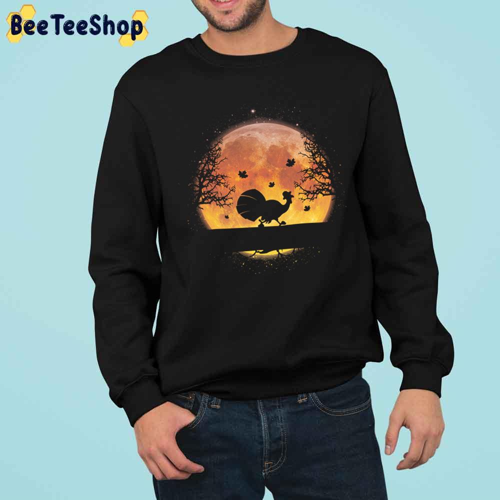 Midnight Turkey Red Moon Happy Day Thanksgiving Trending Unisex Sweatshirt