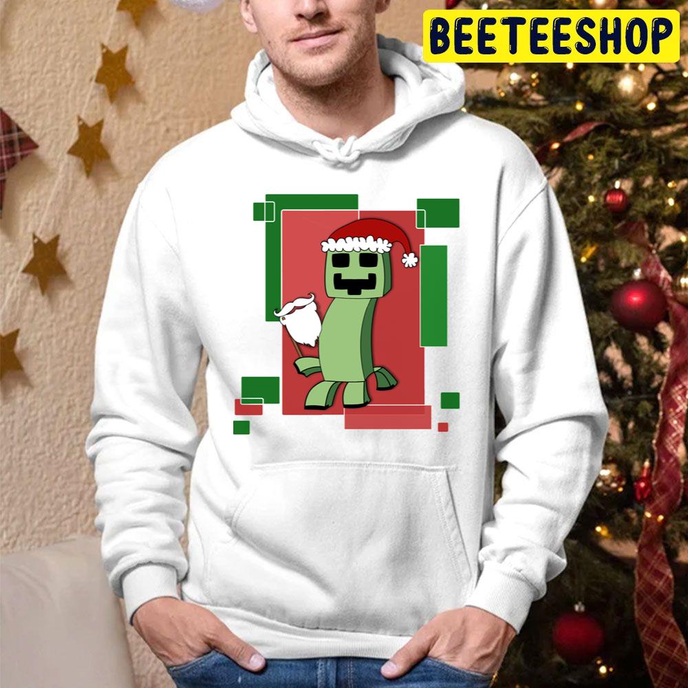 Minecraft Christmas Creeper In Disguise Trending Unisex Hoodie