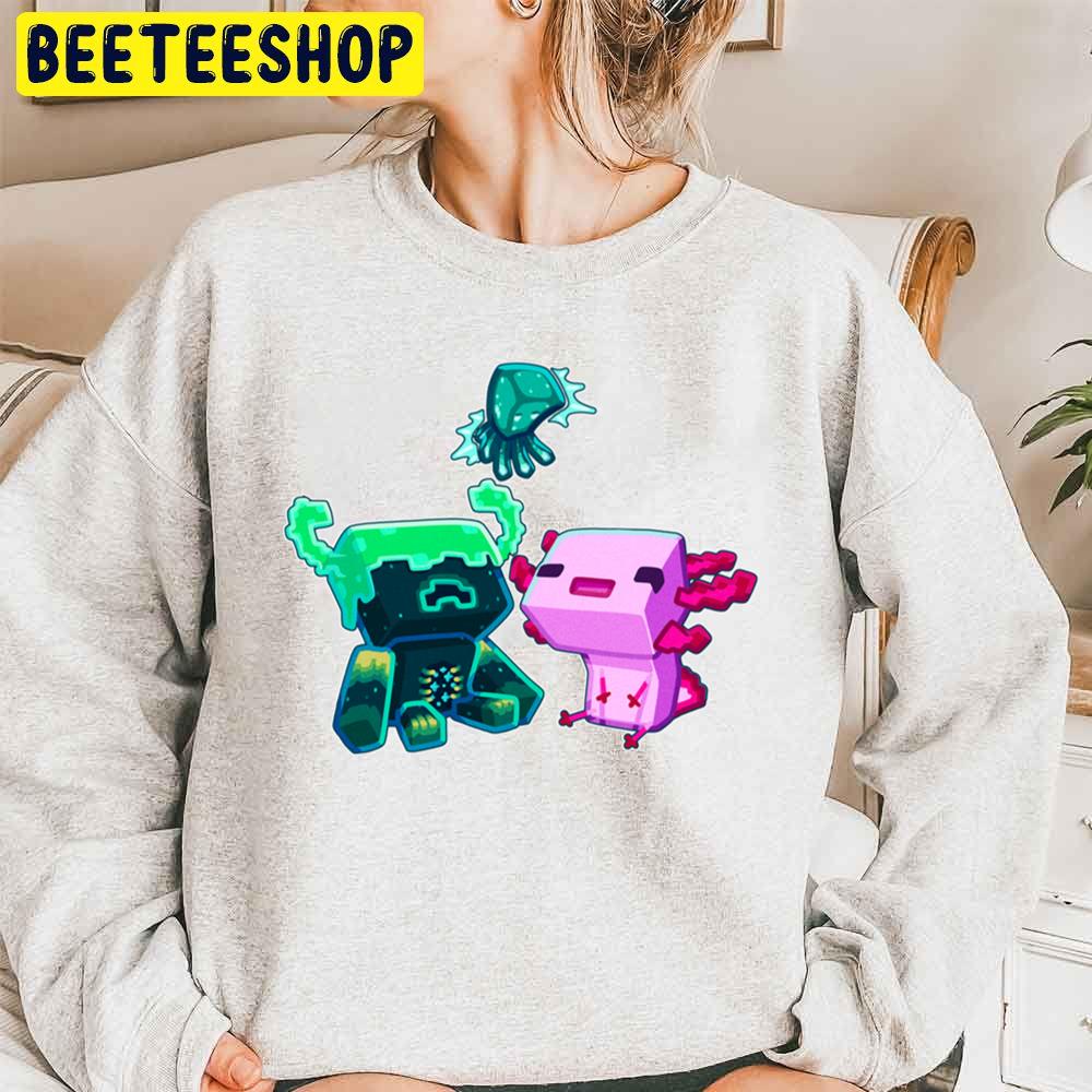 Minecraft Cute Axolotl Friends Trending Unisex Sweatshirt