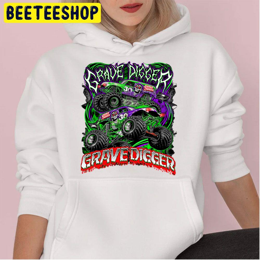 Monster Jam Grave Digger Monster Truck Art Fans Trending Unisex Hoodie