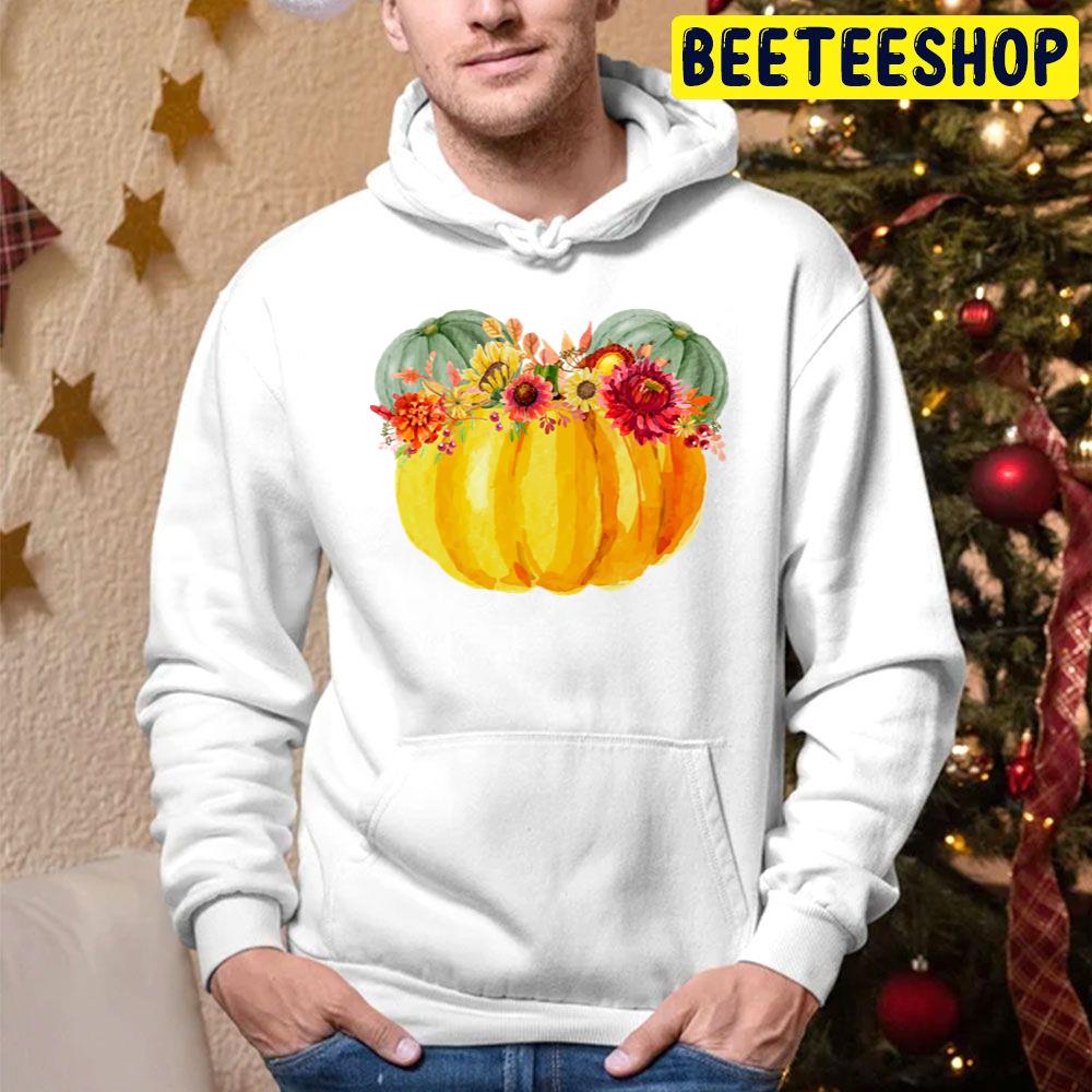 Mouse Pumpkin With Floral Crown Trending Unisex Hoodie