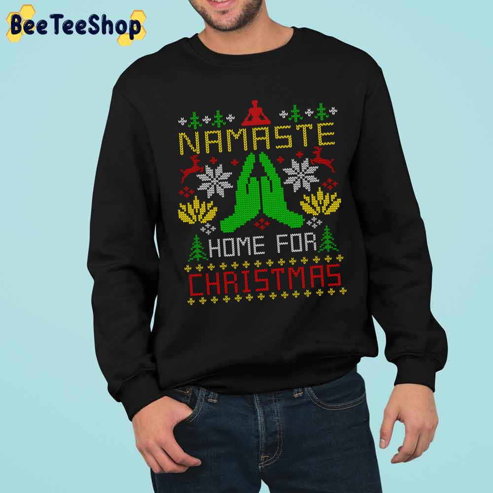 Na Must Stay Home Funny Namaste Yoga Knit Christmas Trending Unisex Sweatshirt