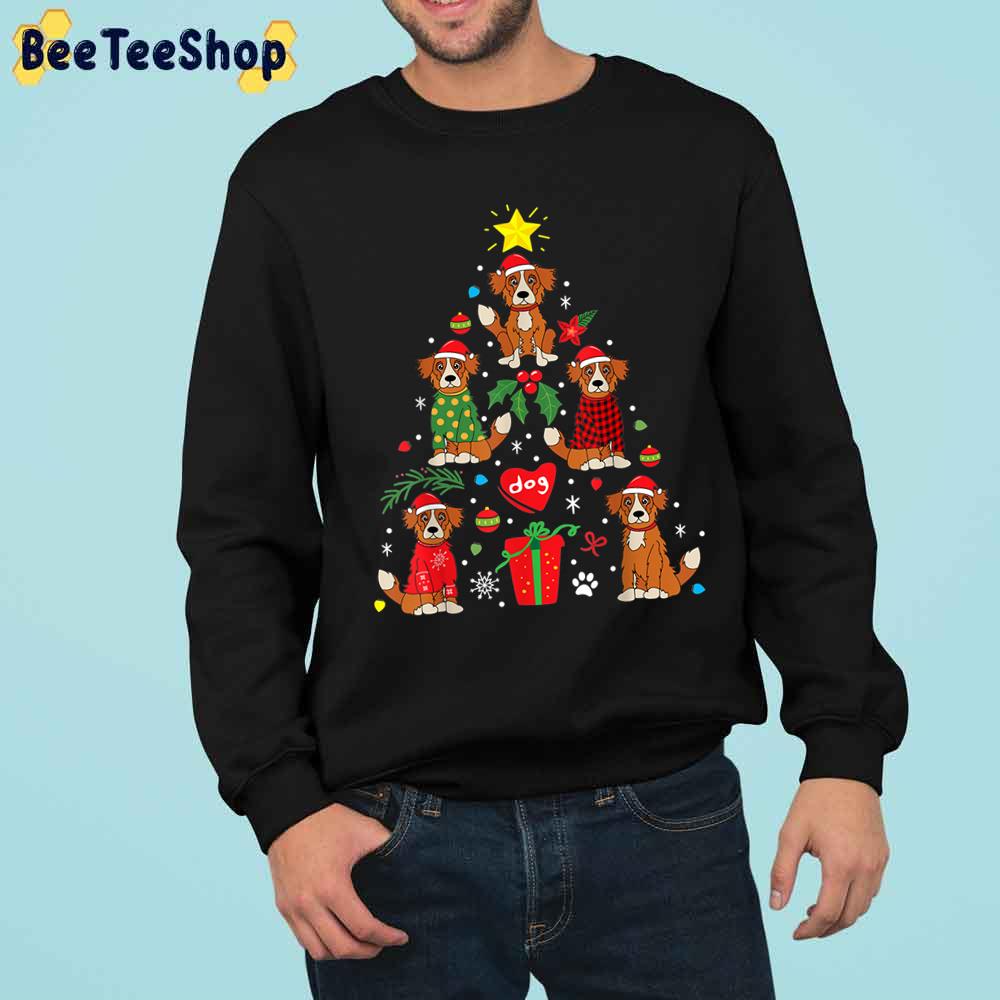 Nova Scotia Duck Tolling Retriever Christmas Toller Dog Tree Trending Unisex Sweatshirt