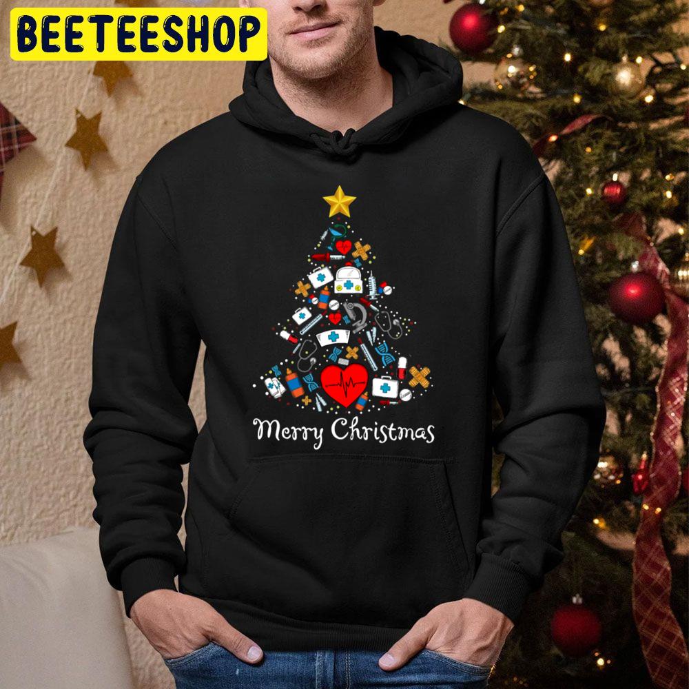 Nurse Christmas Tree Trending Unisex Hoodie