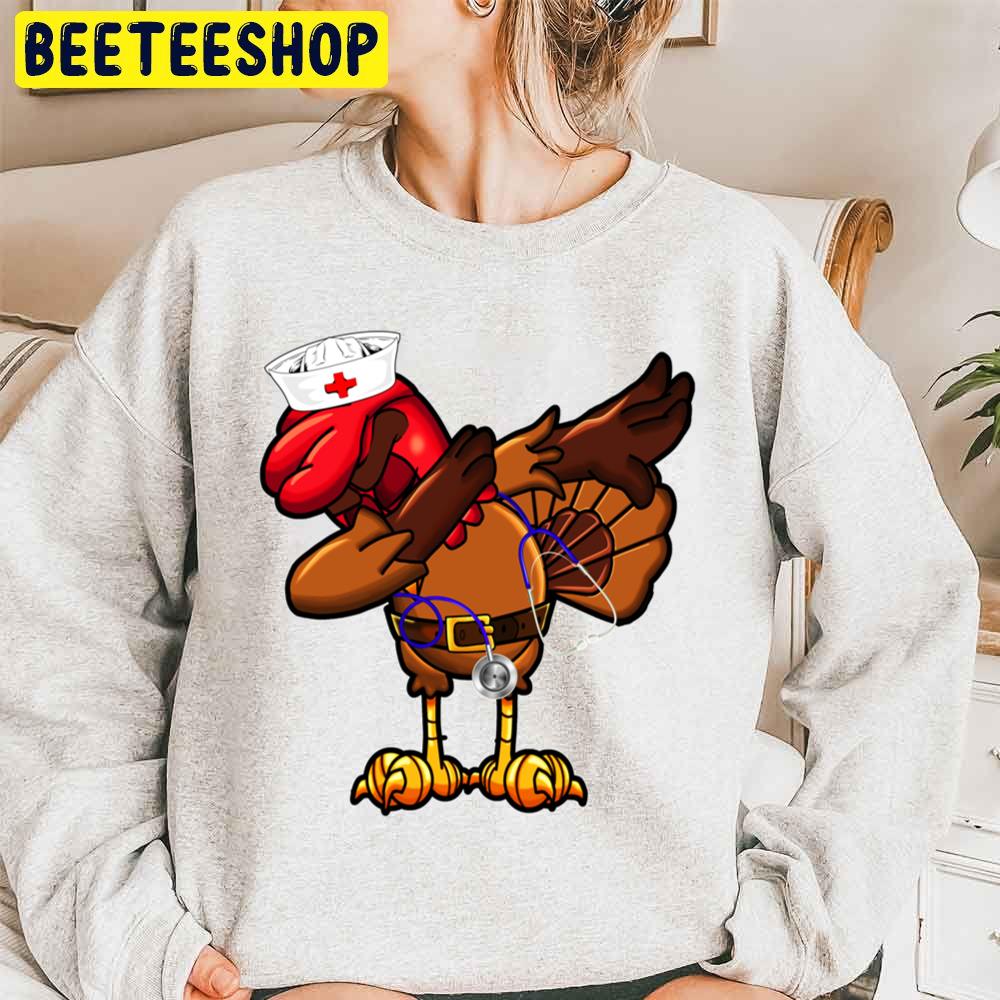 Nurse Dabbing Turkey Nurse Thanksgiving Day Trending Unisex Sweatshirt