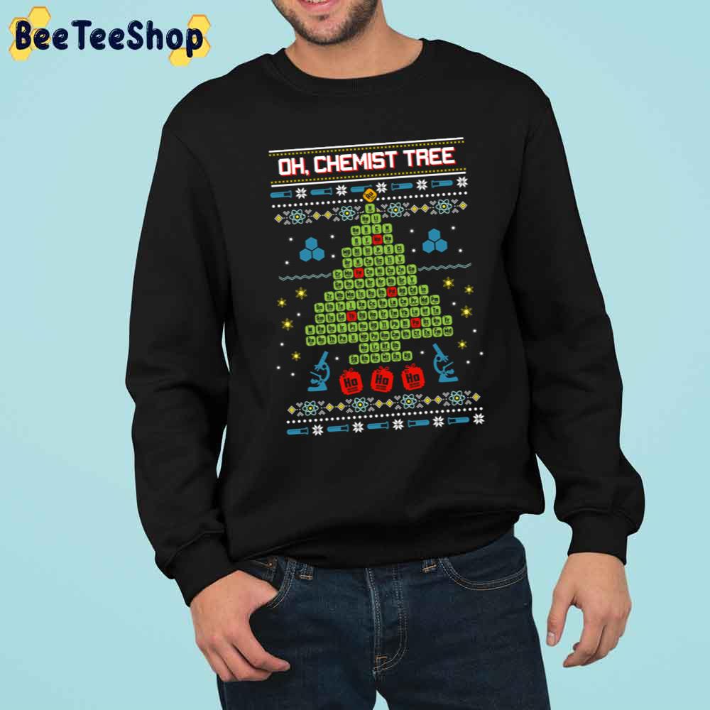 Oh Chemist Tree Knit Christmas Trending Unisex Sweatshirt