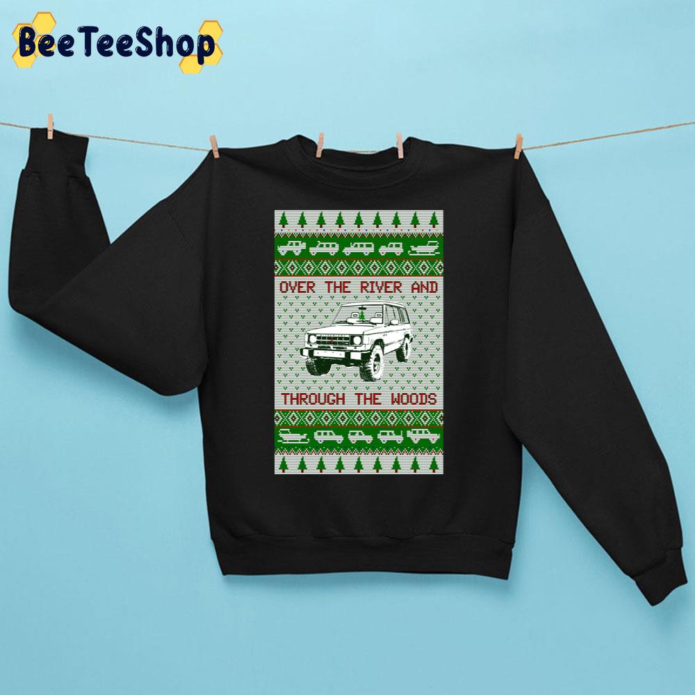 Over The River And Throung The Woods Mitsubishi Montero Pajero Christmas Knit Pattern Trending Unisex Sweatshirt