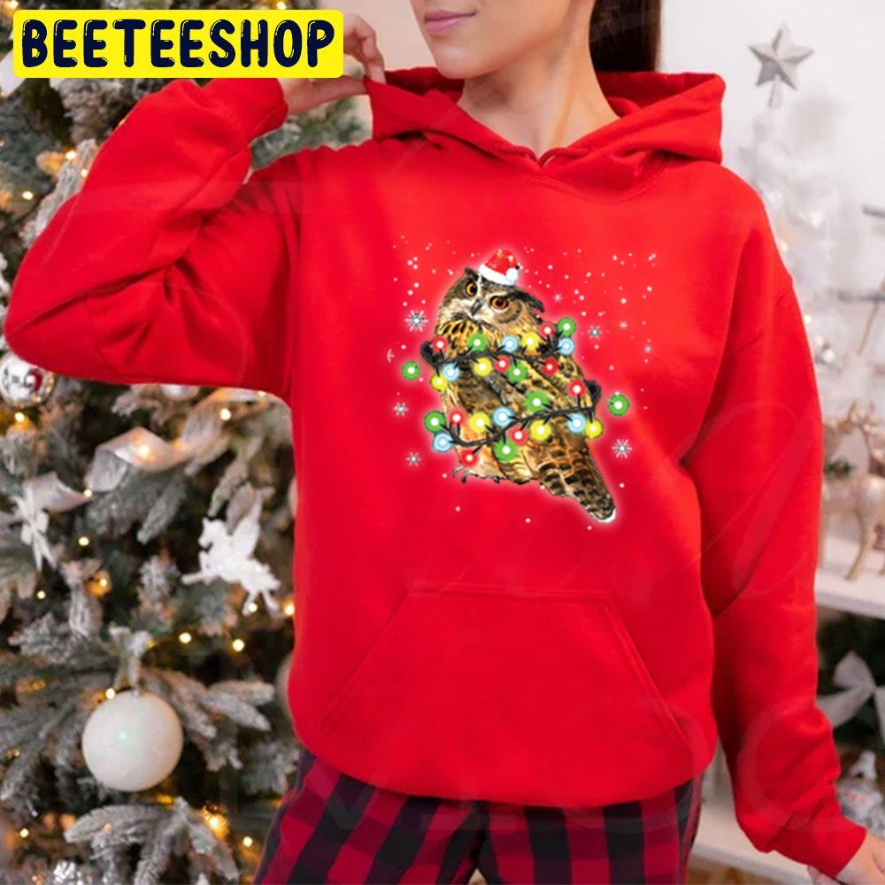 Owl Christmas Light Trending Unisex Hoodie