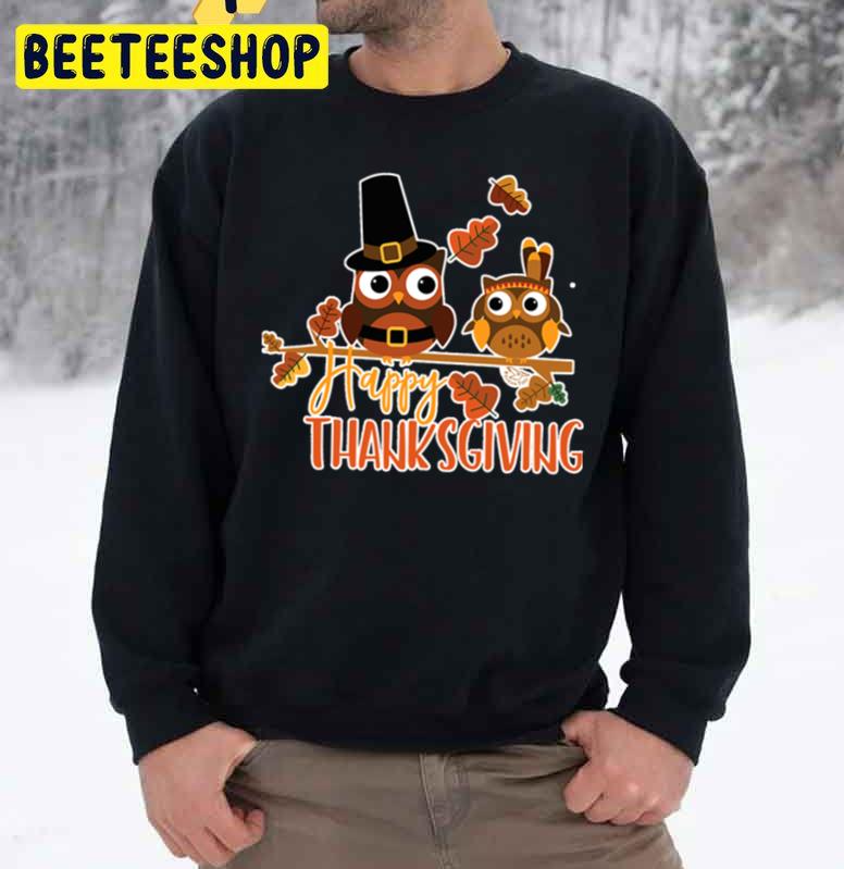 Owl Happy Thanksgiving Trending Unisex Sweatshirt