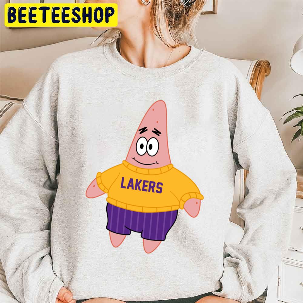 Patrick Spongebob Los Angeles Lakers Basketball Funny Trending Unisex Sweatshirt