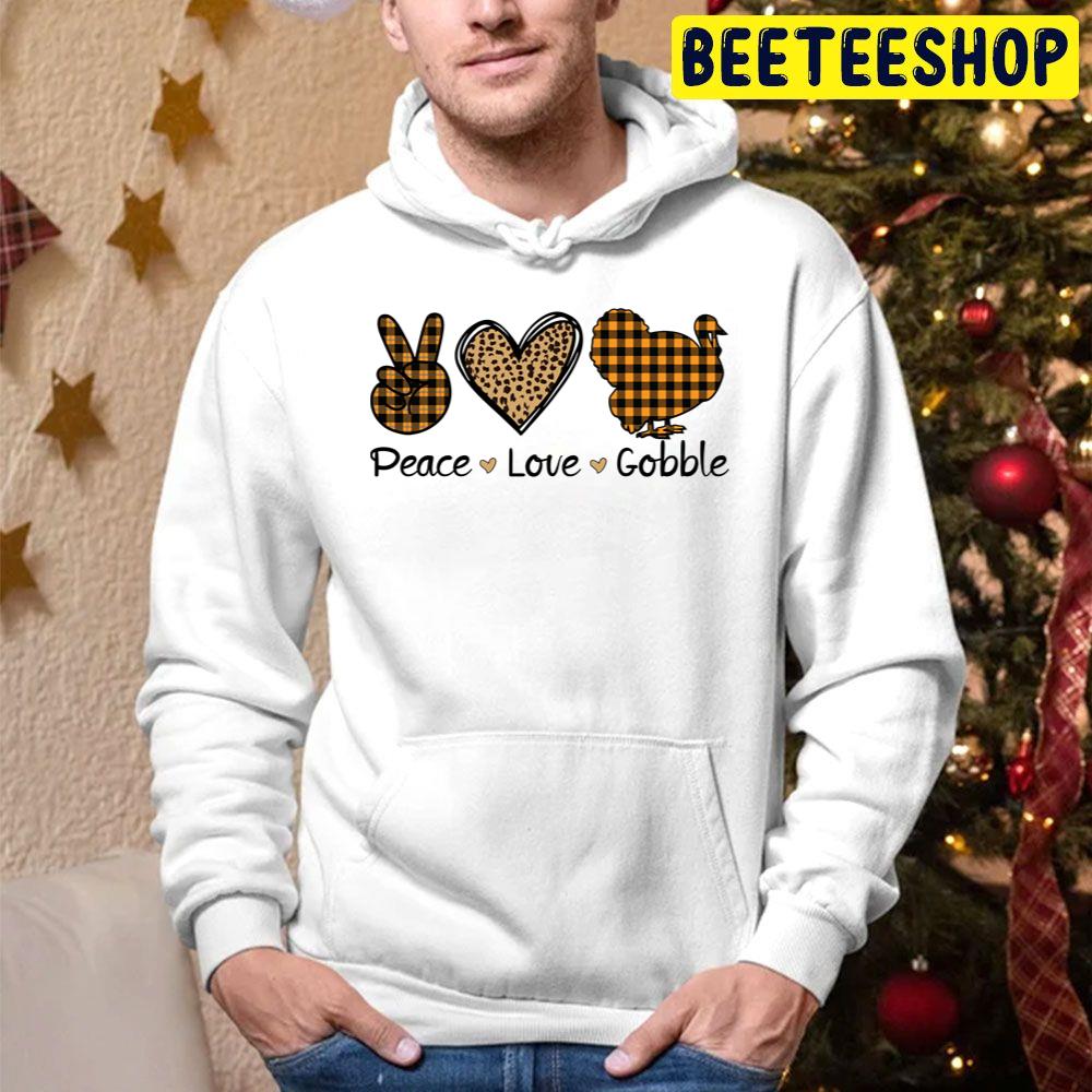 Peace Love Gobble Thanksgiving Day 2022 Trending Unisex Hoodie