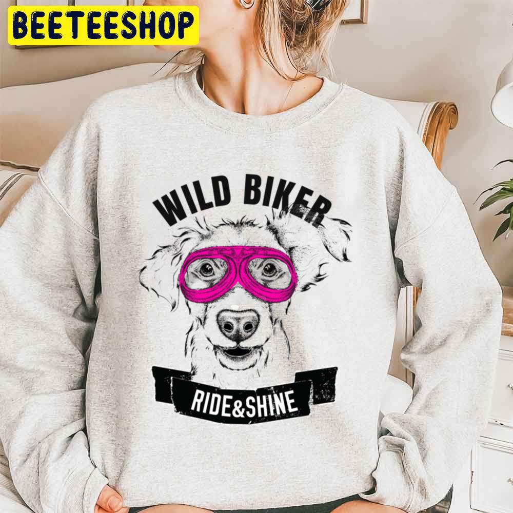 Pink Glass Golden Retriever Wild Biker Ride And Shine Trending Unisex Sweatshirt