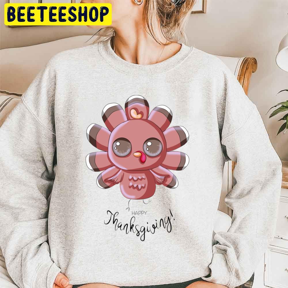 Pink Turkey Happy Thanksgiving Trending Unisex Sweatshirt